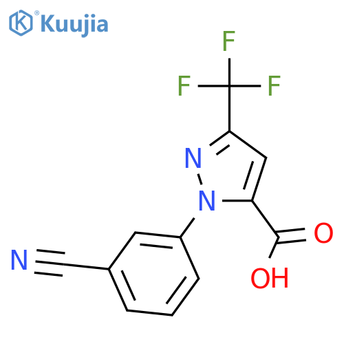 1-(3-Cyanophenyl)-3-(trifluoromethyl)-1H-pyrazole-5-carboxylic acid structure