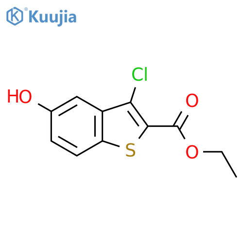 Benzo[b]thiophene-2-carboxylic acid, 3-chloro-5-hydroxy-, ethyl ester structure