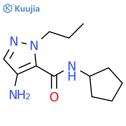 4-amino-N-cyclopentyl-1-propyl-1H-pyrazole-5-carboxamide structure
