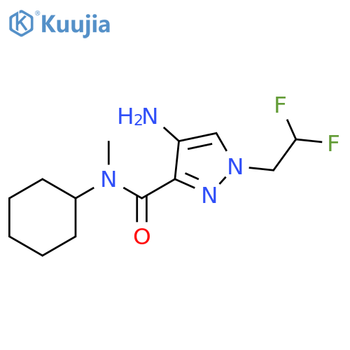 4-amino-N-cyclohexyl-1-(2,2-difluoroethyl)-N-methyl-1H-pyrazole-3-carboxamide structure