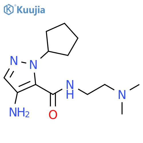 4-amino-1-cyclopentyl-N-[2-(dimethylamino)ethyl]-1H-pyrazole-5-carboxamide structure