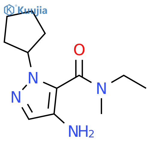 4-amino-1-cyclopentyl-N-ethyl-N-methyl-1H-pyrazole-5-carboxamide structure