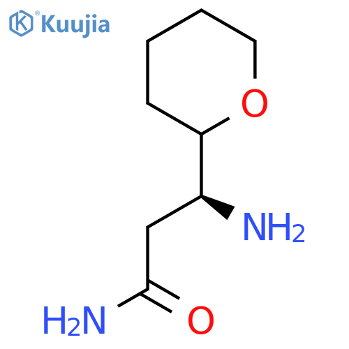 (3S)-3-amino-3-(oxan-2-yl)propanamide structure