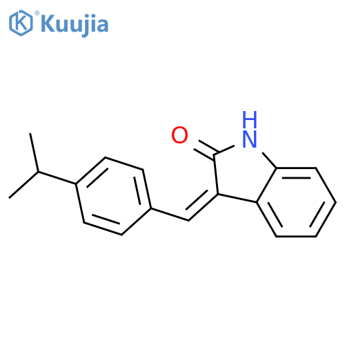 2H-Indol-2-one,1,3-dihydro-3-[[4-(1-methylethyl)phenyl]methylene]-, (3E)- structure