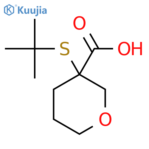 3-(Tert-butylsulfanyl)oxane-3-carboxylic acid structure