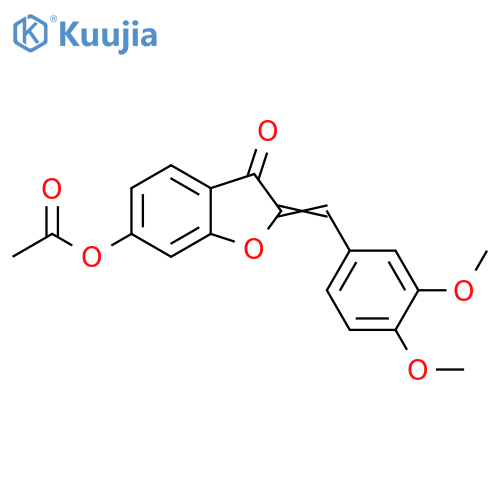 (2Z)-2-(3,4-dimethoxyphenyl)methylidene-3-oxo-2,3-dihydro-1-benzofuran-6-yl acetate structure