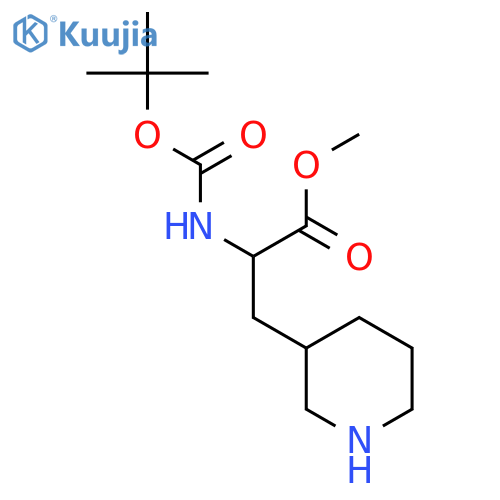 Methyl 2-{[(tert-butoxy)carbonyl]amino}-3-(piperidin-3-yl)propanoate structure