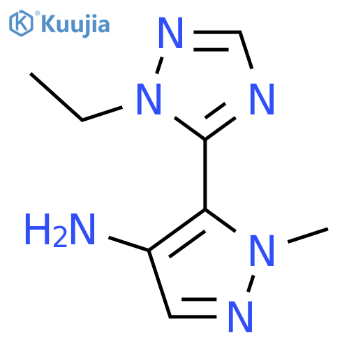 5-(1-ethyl-1H-1,2,4-triazol-5-yl)-1-methyl-1H-pyrazol-4-amine structure