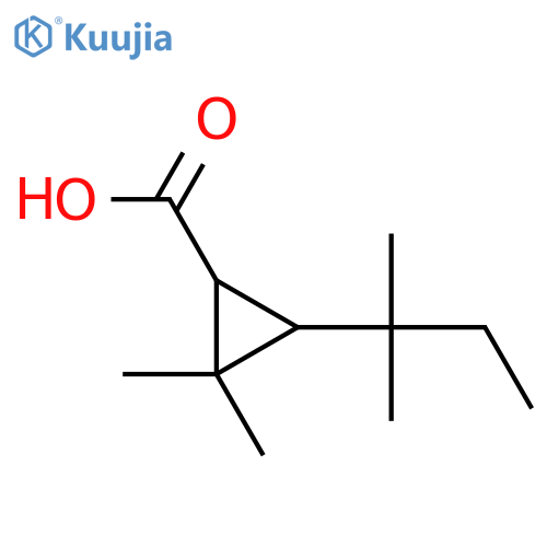 2,2-dimethyl-3-(2-methylbutan-2-yl)cyclopropane-1-carboxylic acid structure