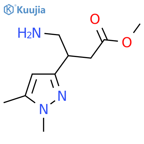 methyl 4-amino-3-(1,5-dimethyl-1H-pyrazol-3-yl)butanoate structure