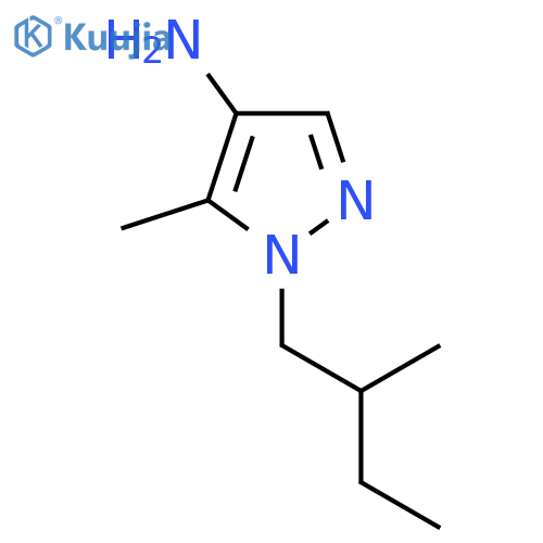 5-methyl-1-(2-methylbutyl)-1H-pyrazol-4-amine structure