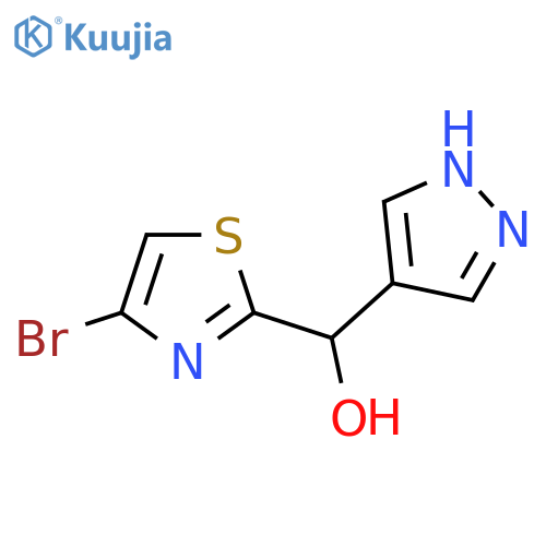 (4-bromo-1,3-thiazol-2-yl)(1H-pyrazol-4-yl)methanol structure