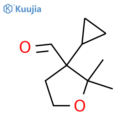 3-cyclopropyl-2,2-dimethyloxolane-3-carbaldehyde structure