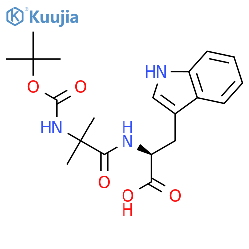 (2S)-2-[[2-(tert-butoxycarbonylamino)-2-methyl-propanoyl]amino]-3-(1H-indol-3-yl)propanoic acid structure