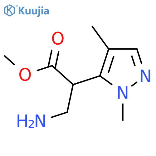 methyl 3-amino-2-(1,4-dimethyl-1H-pyrazol-5-yl)propanoate structure