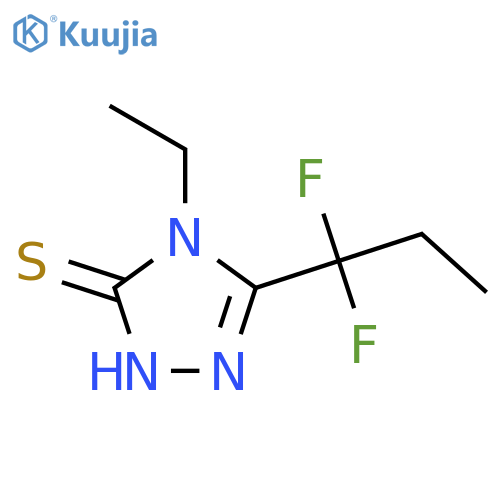 3-(1,1-difluoropropyl)-4-ethyl-1H-1,2,4-triazole-5-thione structure