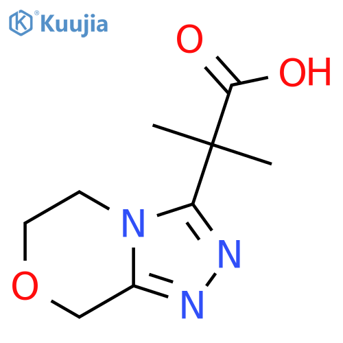 2-methyl-2-{5H,6H,8H-1,2,4triazolo3,4-c1,4oxazin-3-yl}propanoic acid structure