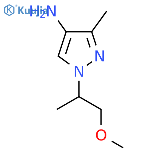 1-(1-methoxypropan-2-yl)-3-methyl-1H-pyrazol-4-amine structure