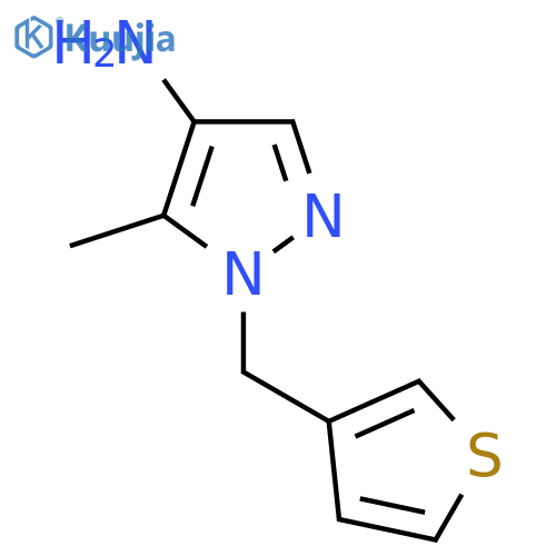 5-methyl-1-(thiophen-3-yl)methyl-1H-pyrazol-4-amine structure