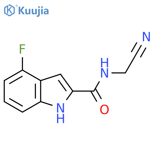 N-(cyanomethyl)-4-fluoro-1H-indole-2-carboxamide structure