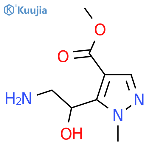methyl 5-(2-amino-1-hydroxyethyl)-1-methyl-1H-pyrazole-4-carboxylate structure