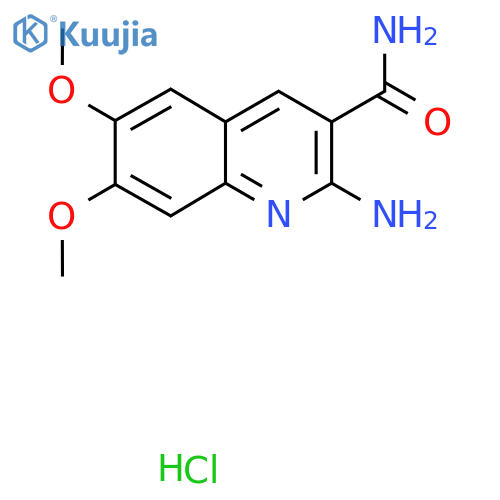 2-Amino-6,7-dimethoxyquinoline-3-carboxamide hydrochloride structure