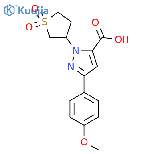 1-(1,1-Dioxidotetrahydro-3-thienyl)-3-(4-methoxyphenyl)-1h-pyrazole-5-carboxylic acid structure