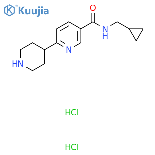 N-(Cyclopropylmethyl)-6-piperidin-4-ylnicotinamide dihydrochloride structure