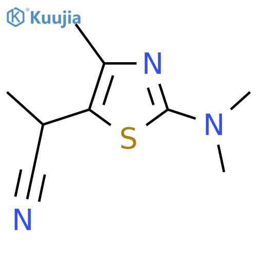 2-2-(dimethylamino)-4-methyl-1,3-thiazol-5-ylpropanenitrile structure