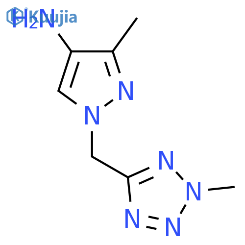 3-methyl-1-(2-methyl-2H-1,2,3,4-tetrazol-5-yl)methyl-1H-pyrazol-4-amine structure