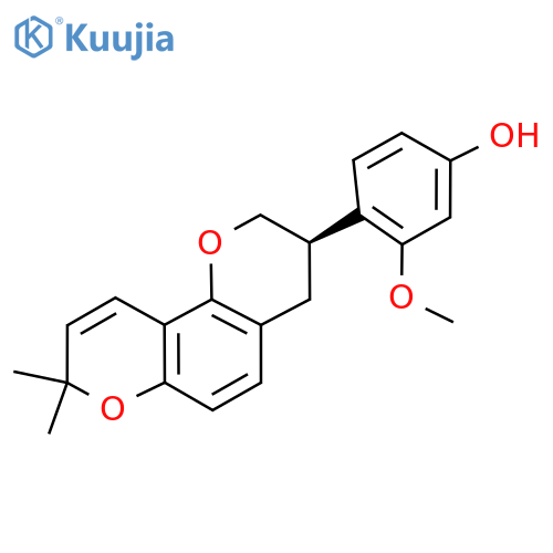 Phenol, 4-[(3R)-3,4-dihydro-8,8-dimethyl-2H,8H-benzo[1,2-b:3,4-b']dipyran-3-yl]-3-methoxy- structure
