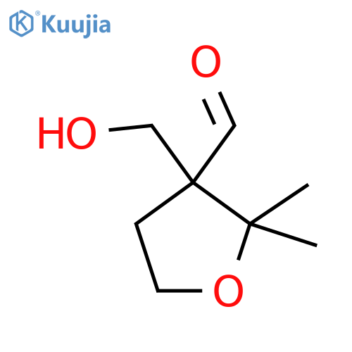 3-(hydroxymethyl)-2,2-dimethyloxolane-3-carbaldehyde structure