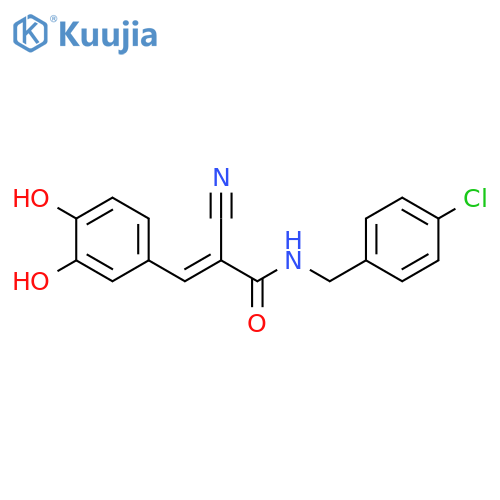 2-Propenamide, N-[(4-chlorophenyl)methyl]-2-cyano-3-(3,4-dihydroxyphenyl)-, (2E)- structure