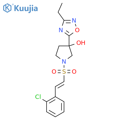 1-[2-(2-Chlorophenyl)ethenesulfonyl]-3-(3-ethyl-1,2,4-oxadiazol-5-yl)pyrrolidin-3-ol structure