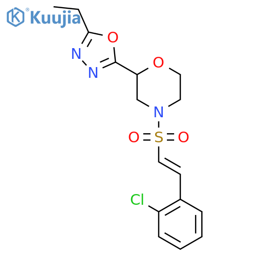 4-[2-(2-Chlorophenyl)ethenesulfonyl]-2-(5-ethyl-1,3,4-oxadiazol-2-yl)morpholine structure