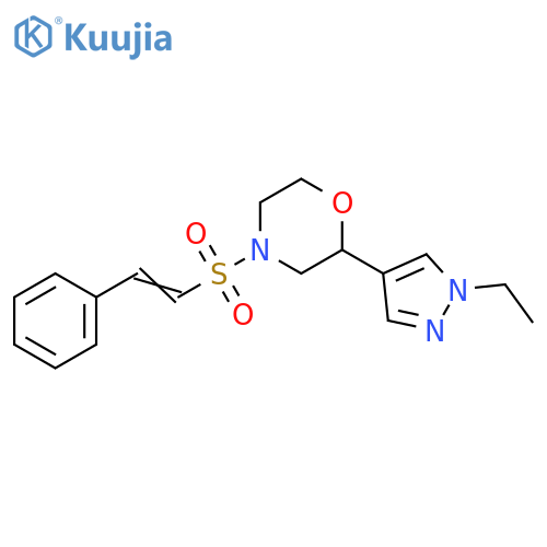 2-(1-Ethyl-1H-pyrazol-4-yl)-4-[(2-phenylethenyl)sulfonyl]morpholine structure
