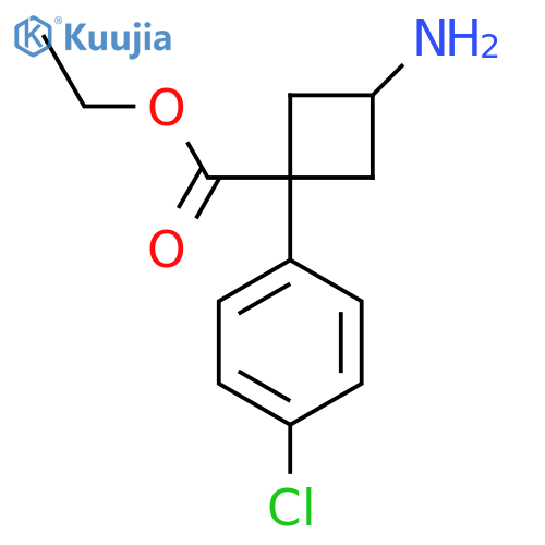 ethyl 3-amino-1-(4-chlorophenyl)cyclobutane-1-carboxylate structure