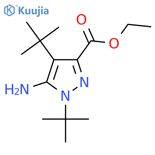ethyl 5-amino-1,4-di-tert-butyl-1H-pyrazole-3-carboxylate structure