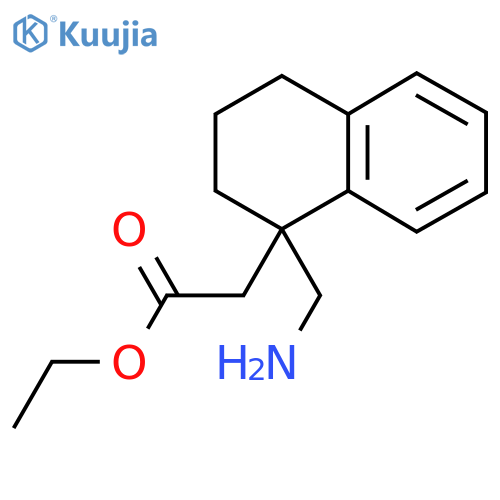 Ethyl 2-[1-(aminomethyl)-3,4-dihydro-2H-naphthalen-1-yl]acetate structure