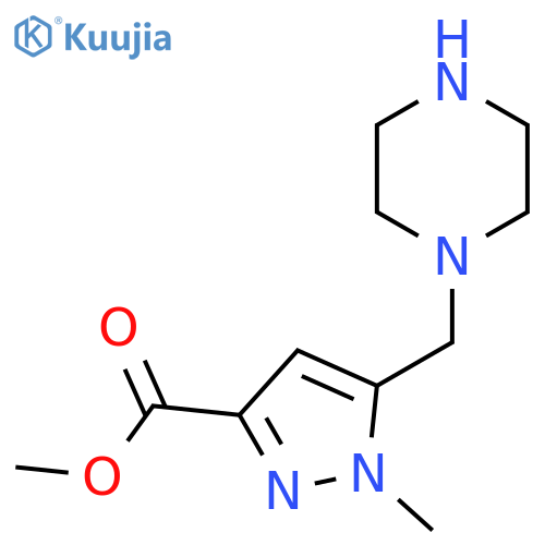 methyl 1-methyl-5-(piperazin-1-yl)methyl-1H-pyrazole-3-carboxylate structure