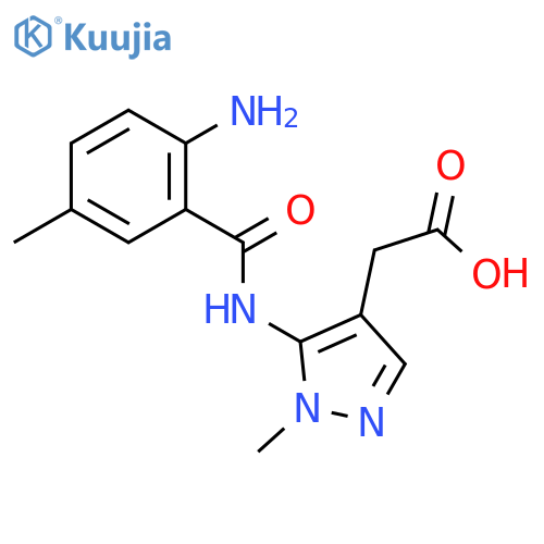 1H-Pyrazole-4-acetic acid,5-[(2-amino-5-methylbenzoyl)amino]-1-methyl- structure