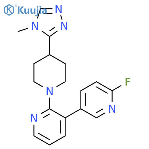 6'-fluoro-2-4-(4-methyl-4H-1,2,4-triazol-3-yl)piperidin-1-yl-3,3'-bipyridine structure