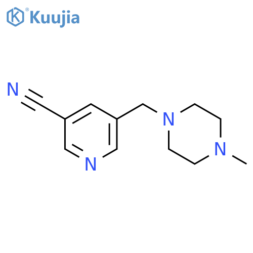 3-Pyridinecarbonitrile, 5-[(4-methyl-1-piperazinyl)methyl]- structure