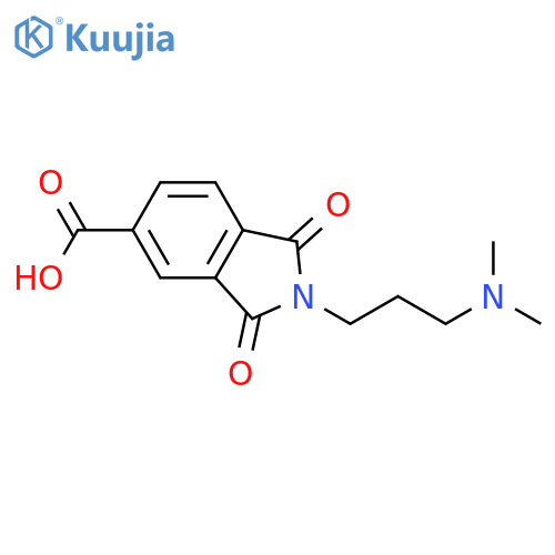 2-[3-(dimethylamino)propyl]-1,3-dioxo-2,3-dihydro-1H-isoindole-5-carboxylic acid structure