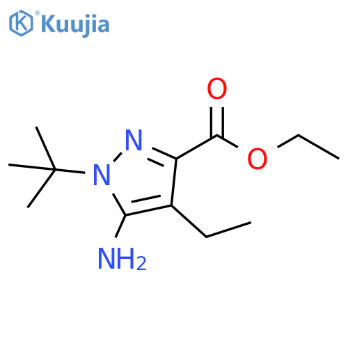 ethyl 5-amino-1-tert-butyl-4-ethyl-1H-pyrazole-3-carboxylate structure
