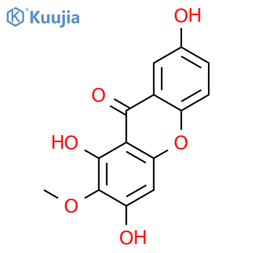 9H-Xanthen-9-one, 1,3,7-trihydroxy-2-methoxy- structure