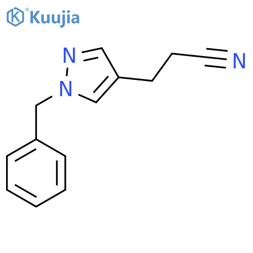 3-(1-benzyl-1H-pyrazol-4-yl)propanenitrile structure