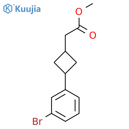 Methyl 2-[3-(3-bromophenyl)cyclobutyl]acetate structure