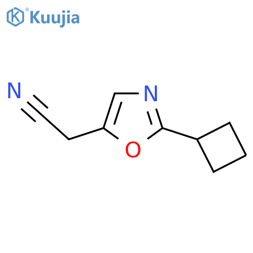 2-(2-Cyclobutyl-1,3-oxazol-5-yl)acetonitrile structure