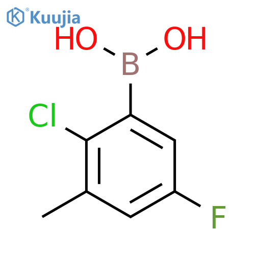2-Chloro-5-fluoro-3-methylphenylboronic acid structure